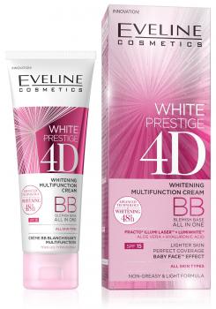 EVELINE WHITE PRESTIGE 4D bleichende Multifunktion BB Creme, 50 ml